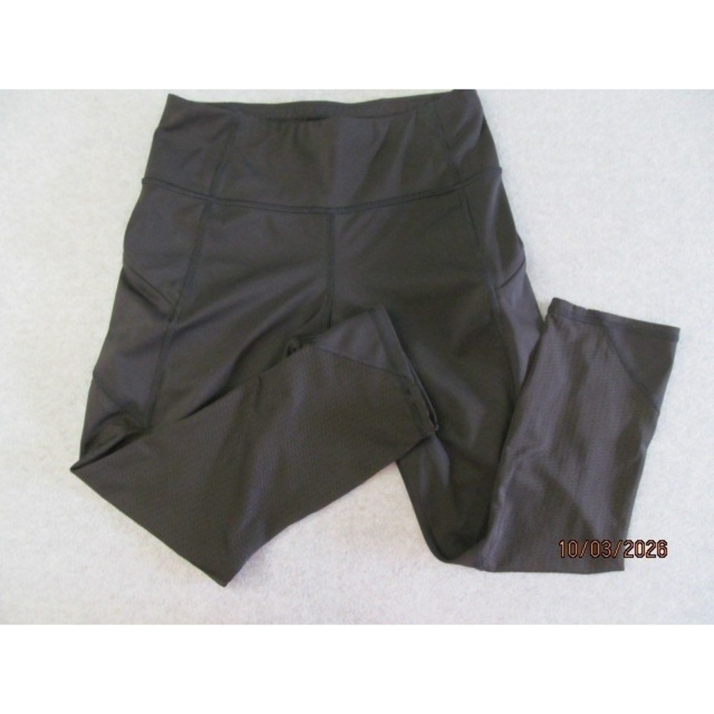Athleta Mesh Contender Capri Leggings Womens XS Black High Rise Cropped Running